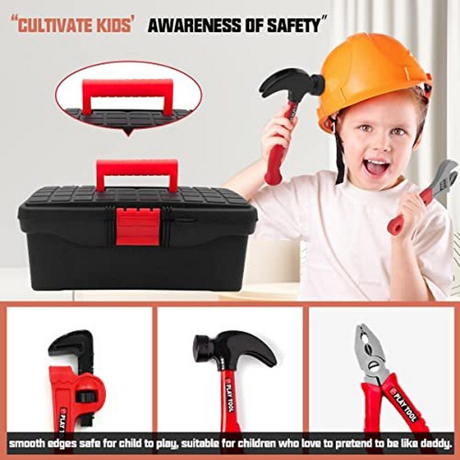 Activity-board  48 Stück Arbeitswerkzeuge Spielzeug Kinder Bauklötze Werkzeugkasten mit Bohrer Imitation Lernspiel 