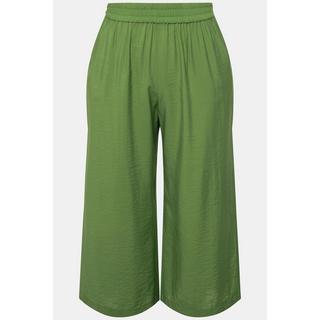 Ulla Popken  Culottes con taglio della gamba ampio, effetto stropicciato e cintura elastica 