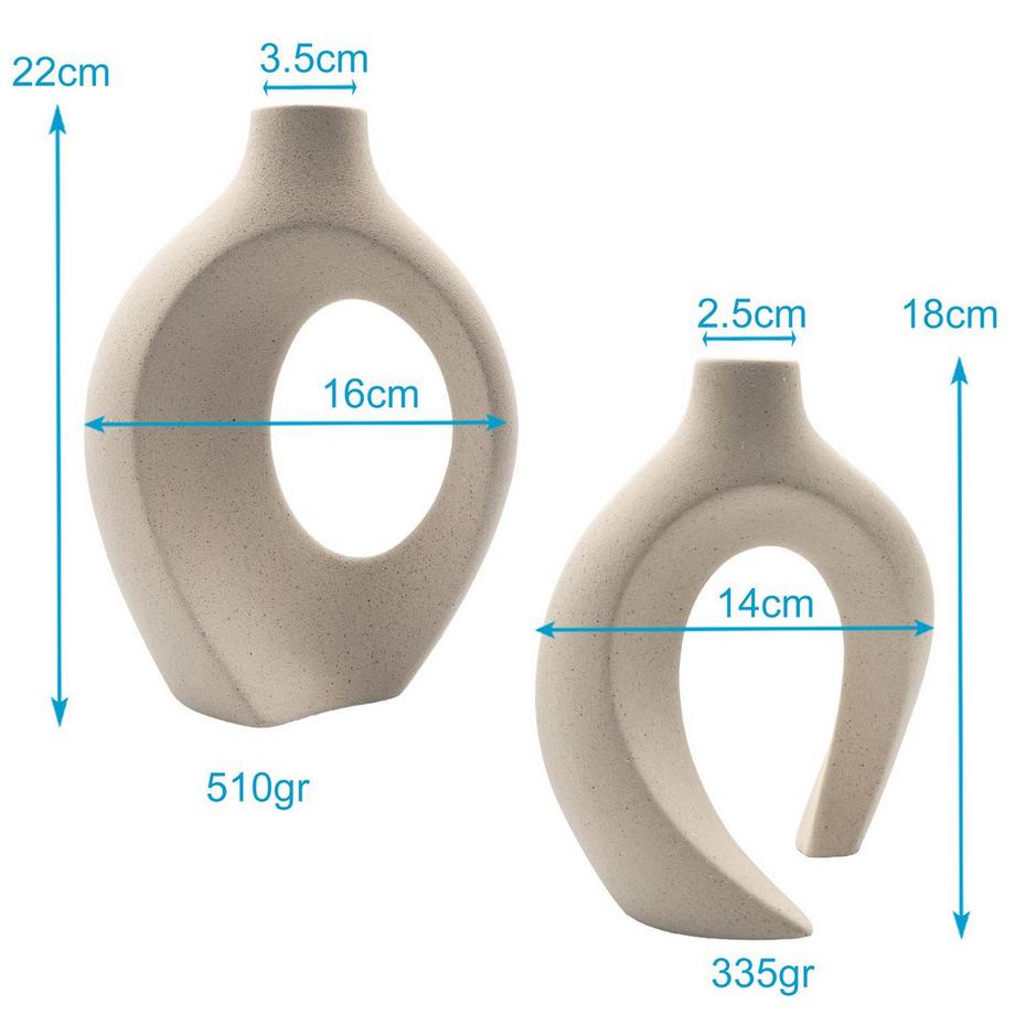 Intirilife Vase aus Keramik -2er Set  