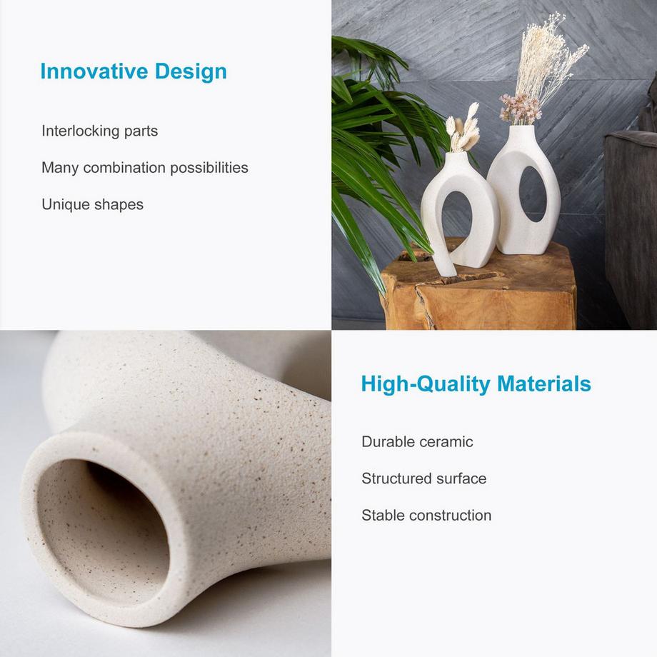 Intirilife Vase aus Keramik -2er Set  