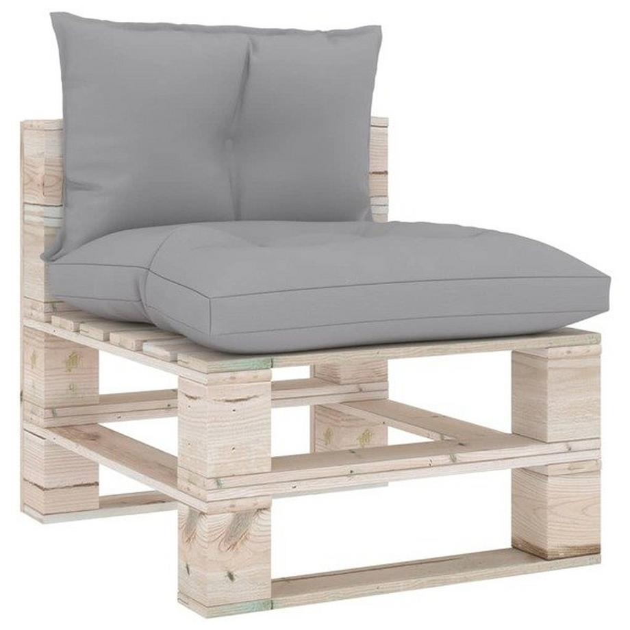 Palettensofa-Auflagen 2 Stk. Grau Stoff