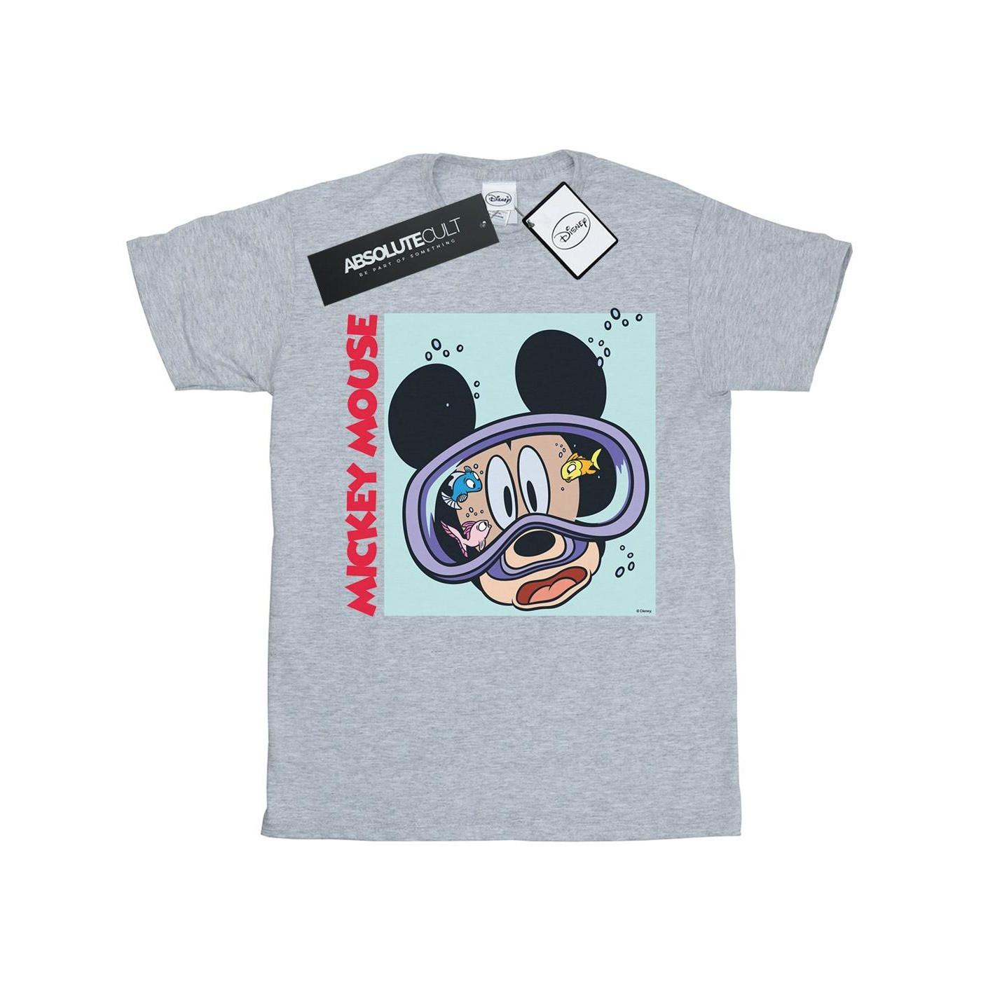 Image of Mickey Mouse Under Water Tshirt Unisex Grau 128