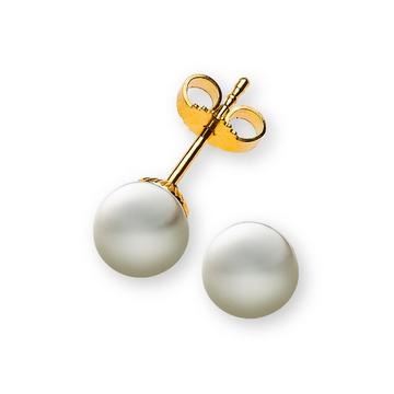 Perlohrringe Gelbgold 750 Süsswasserperle 6.5-7mm