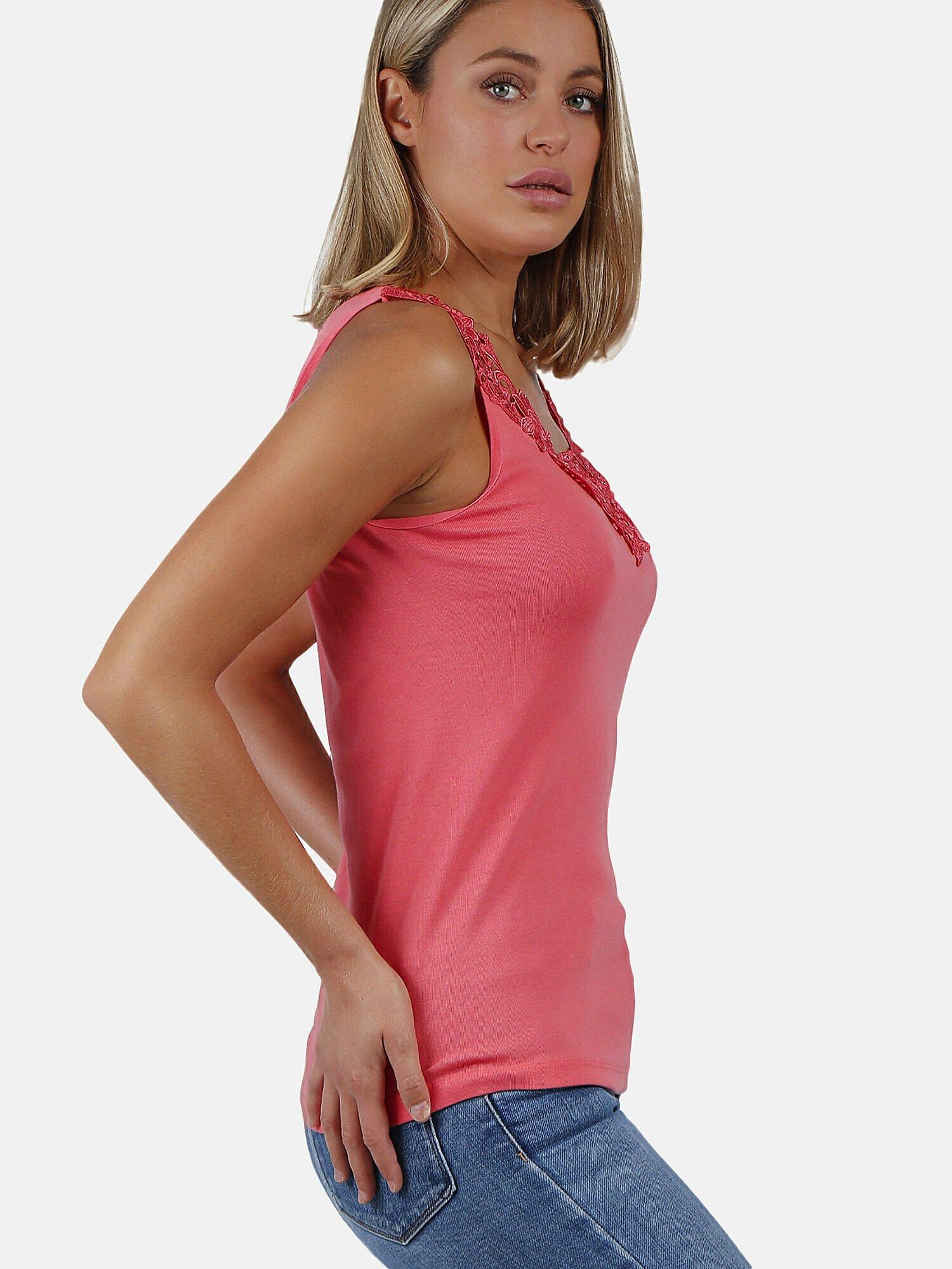 Admas  Tanktop Escote Guipur 