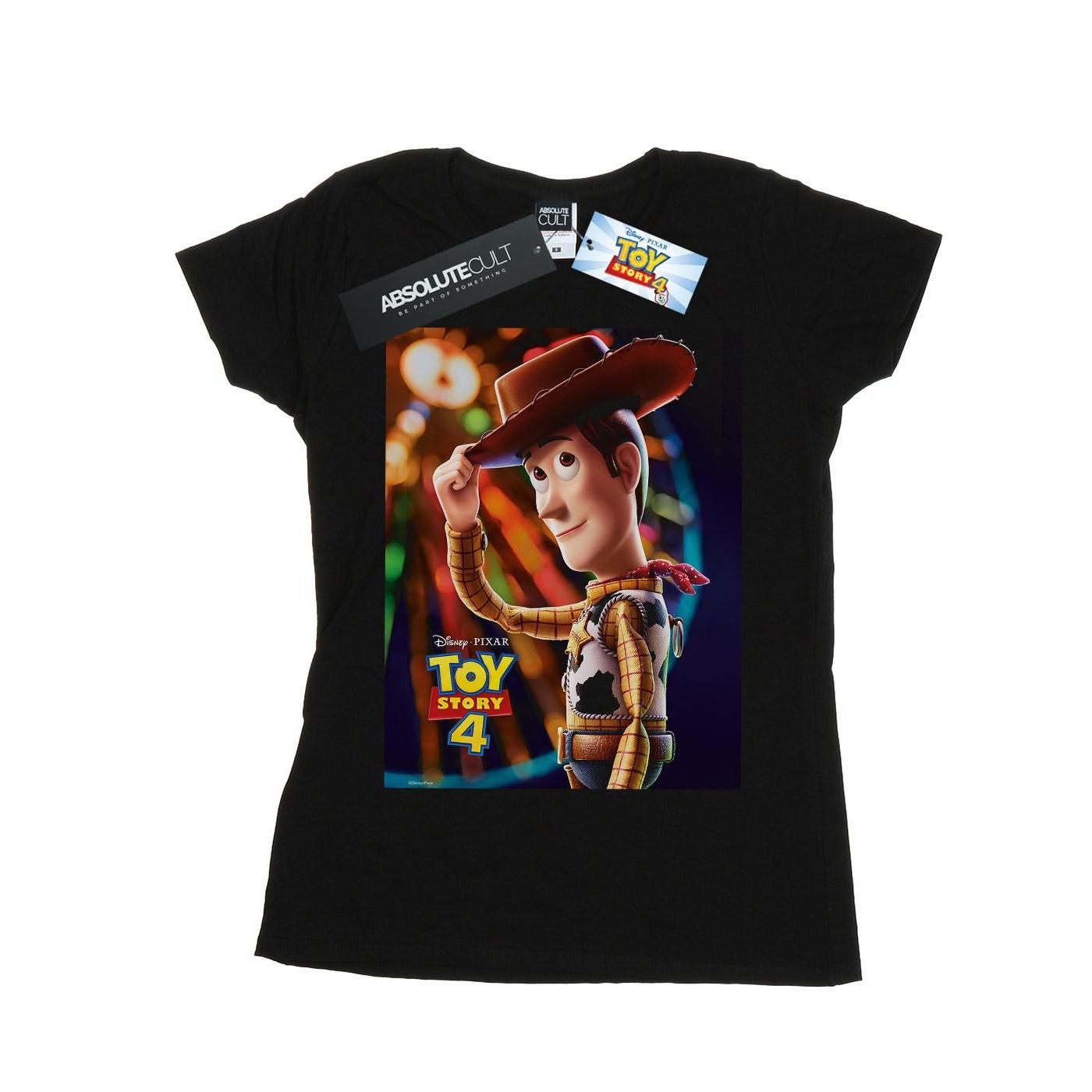 Image of Toy Story 4 Woody Poster Tshirt Damen Schwarz M