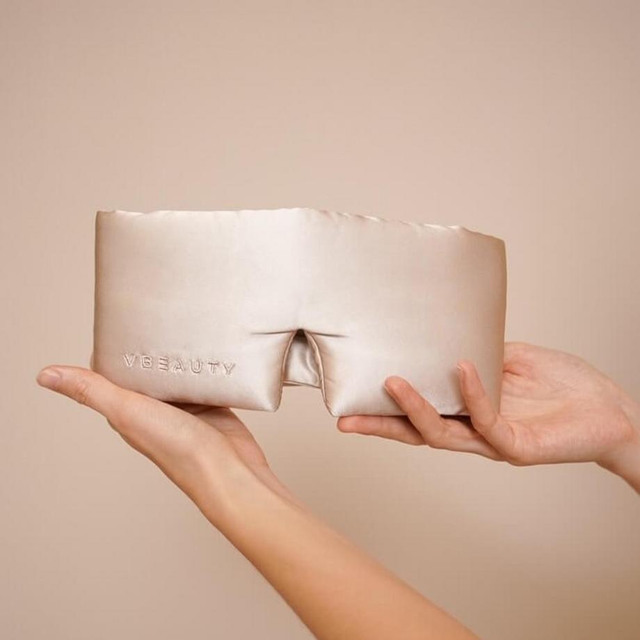 VBEAUTY  Premium Deep Sleep Seiden Schlafmaske - Champagner 