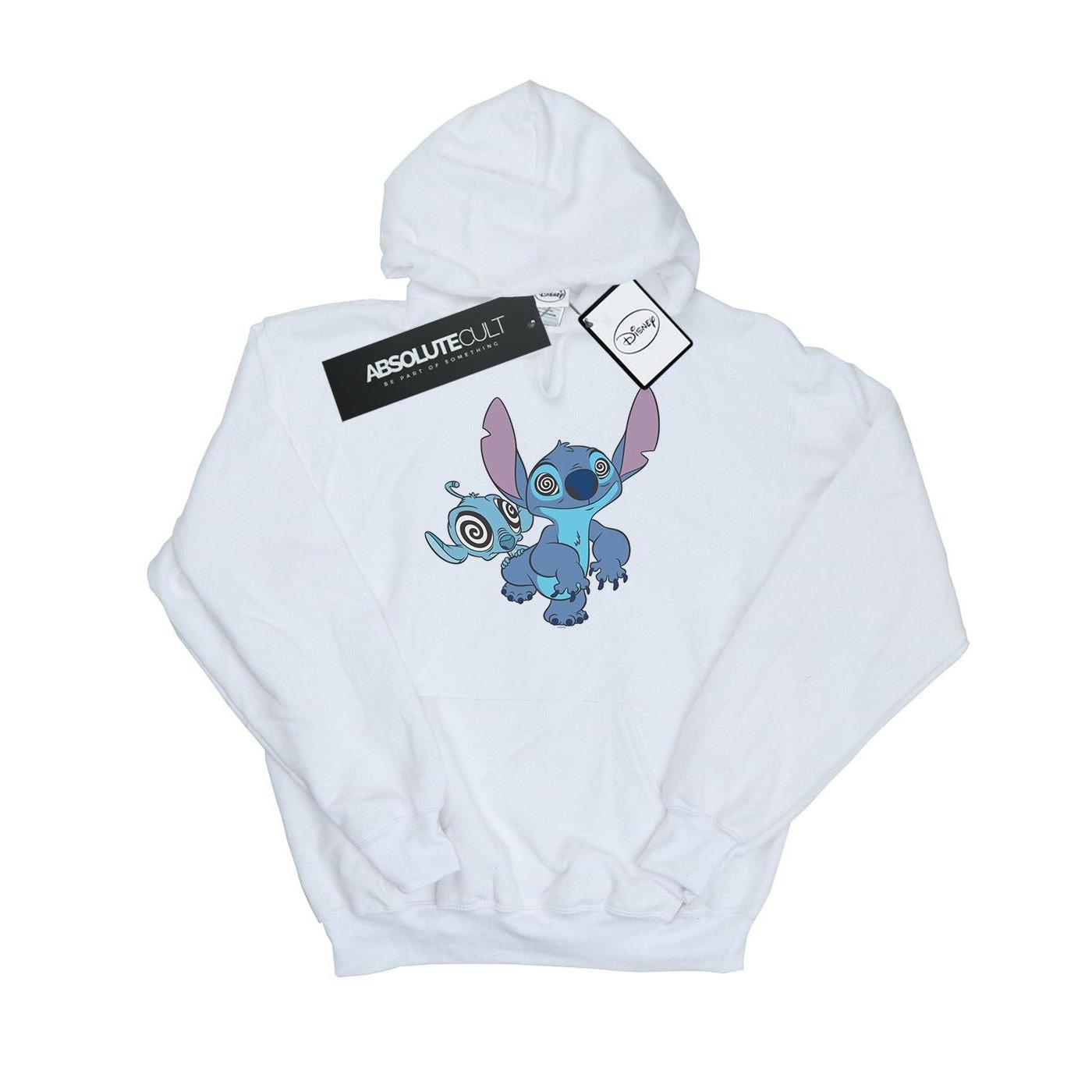 Image of Lilo And Stitch Hypnotized Kapuzenpullover Unisex Weiss 140/146