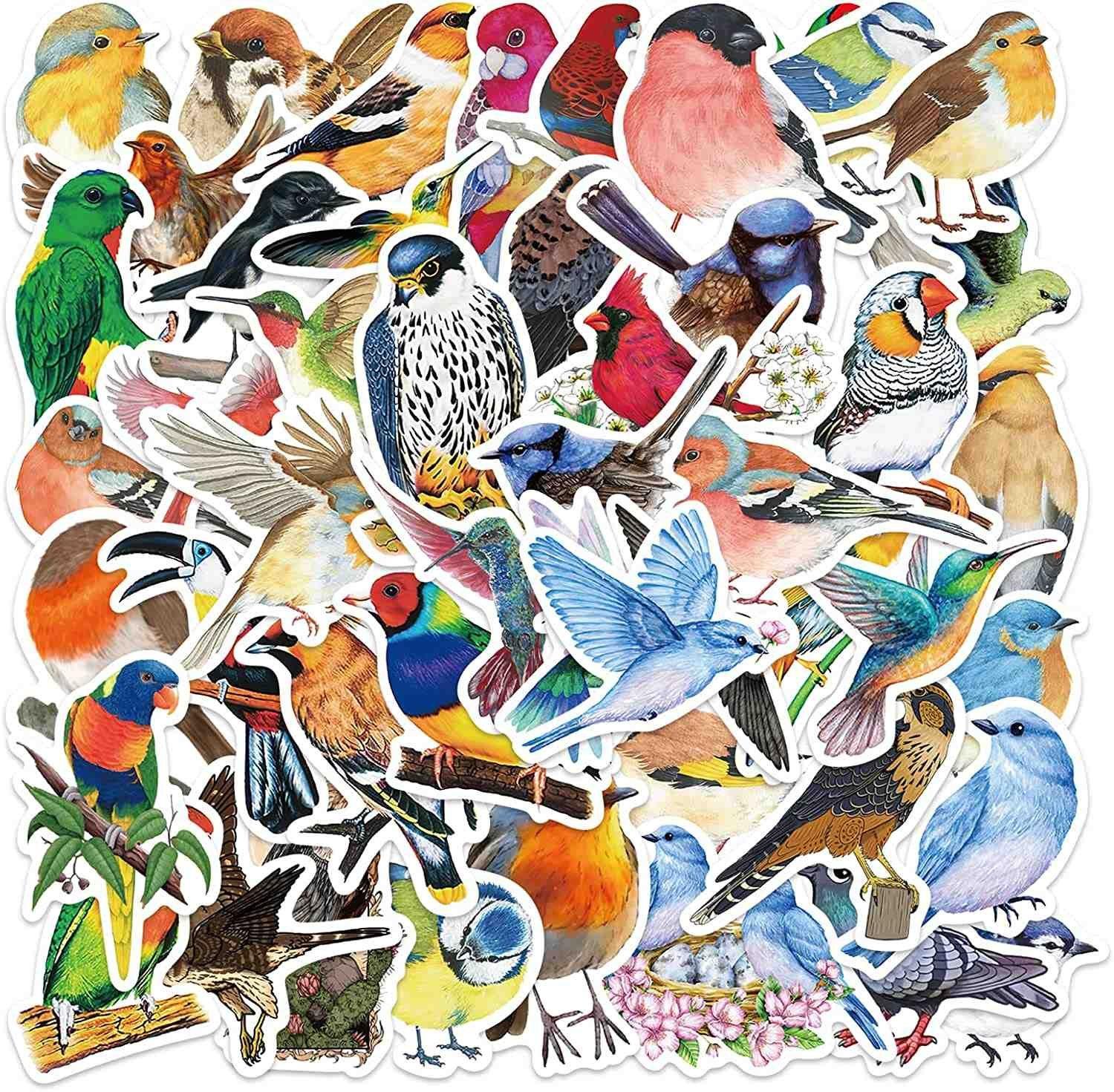 Image of Aufkleber mit Vögeln - 50 Stk Aufkleber mit Vögeln - 50 Stk