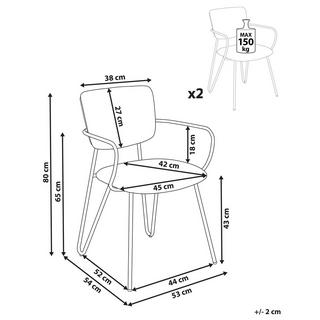 Beliani Lot de 2 chaises en Polyester Glamour ELKO  