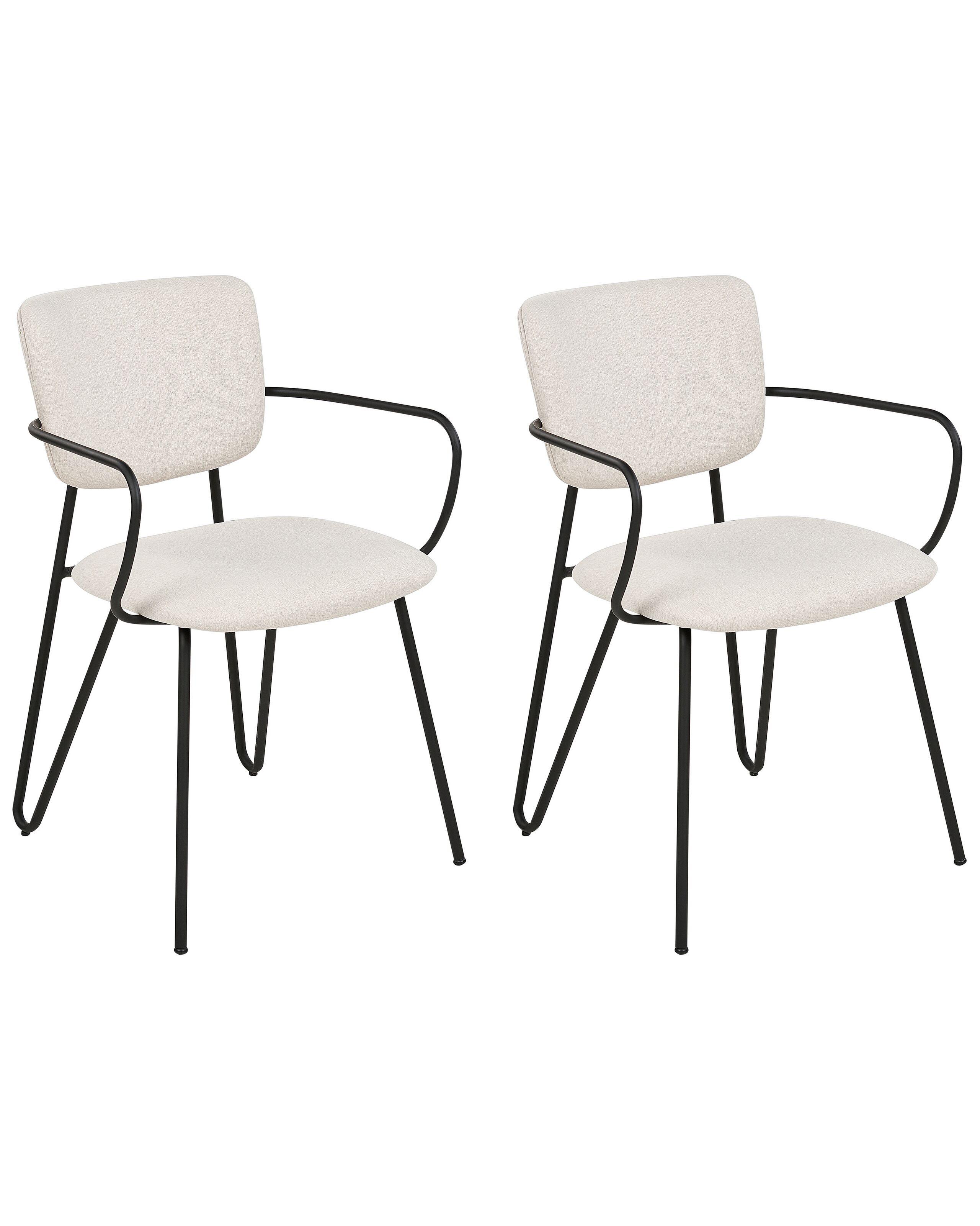 Beliani Lot de 2 chaises en Polyester Glamour ELKO  