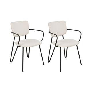 Beliani Lot de 2 chaises en Polyester Glamour ELKO  