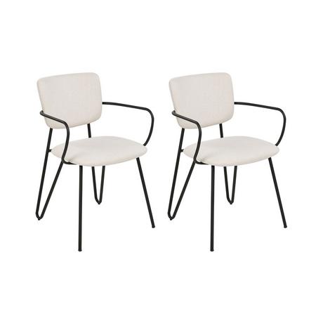 Beliani Lot de 2 chaises en Polyester Glamour ELKO  