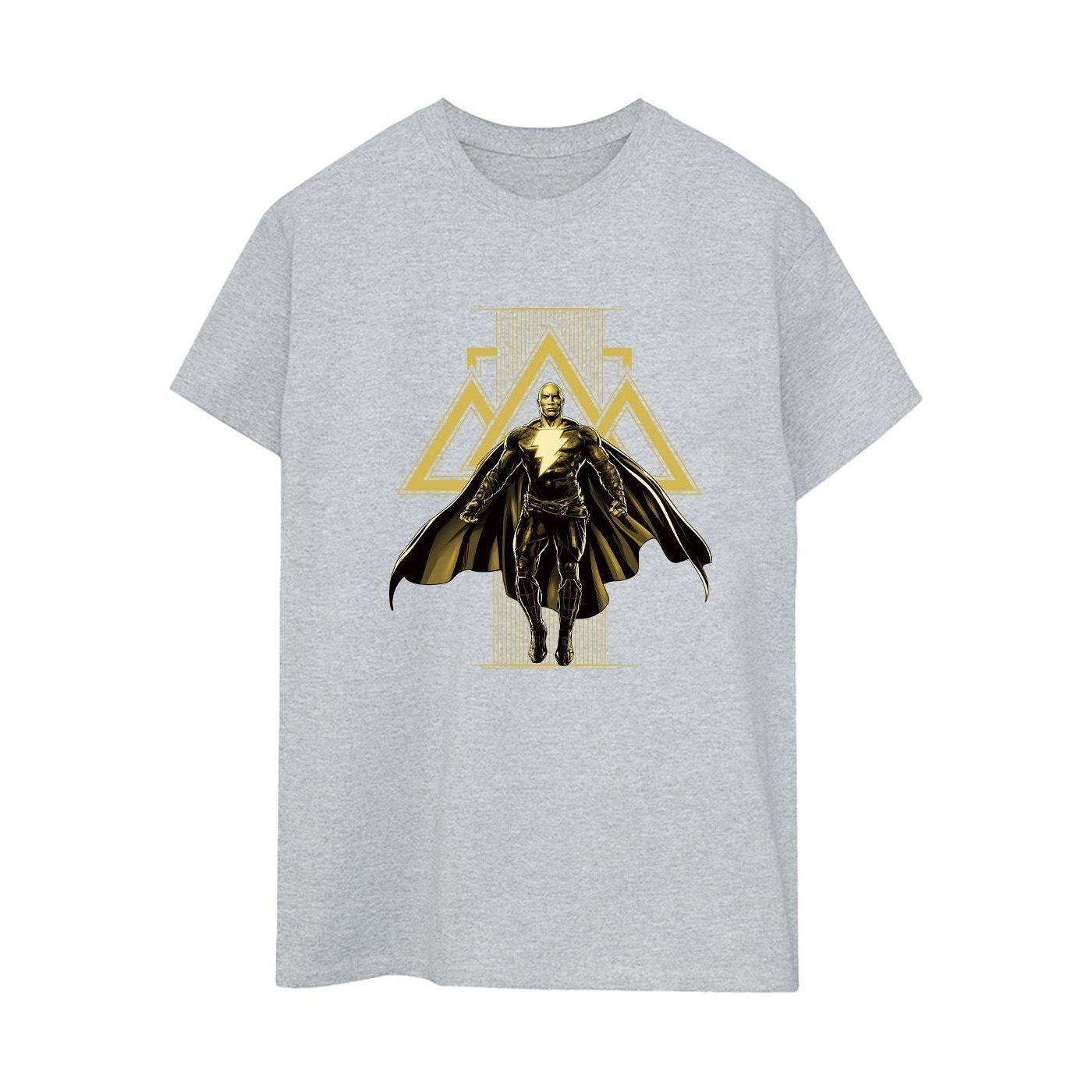 Image of Black Adam Rising Golden Symbols Tshirt Damen Grau L