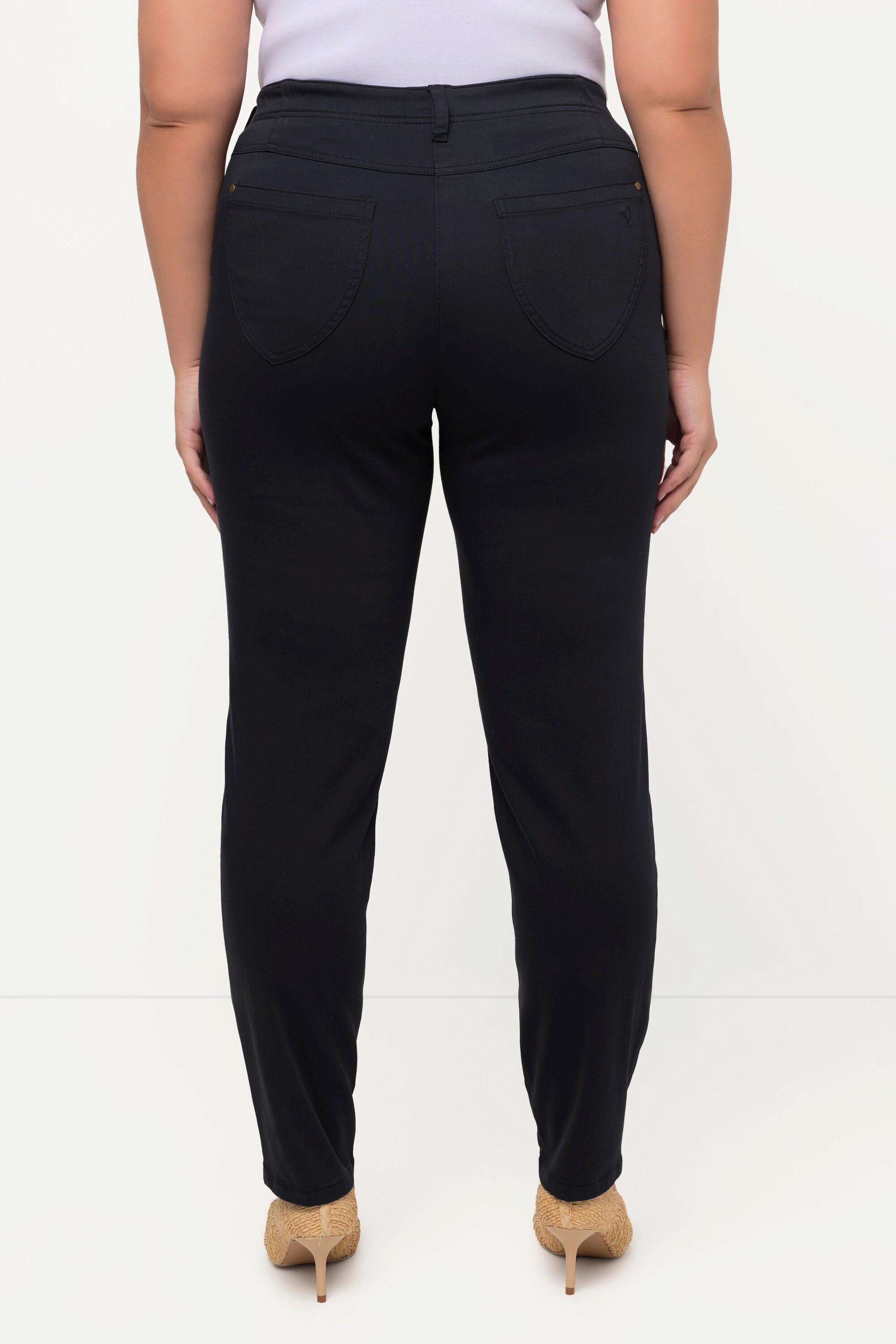 Ulla Popken  Pantalon Sophie à coupe 5 poches slim et broderie 