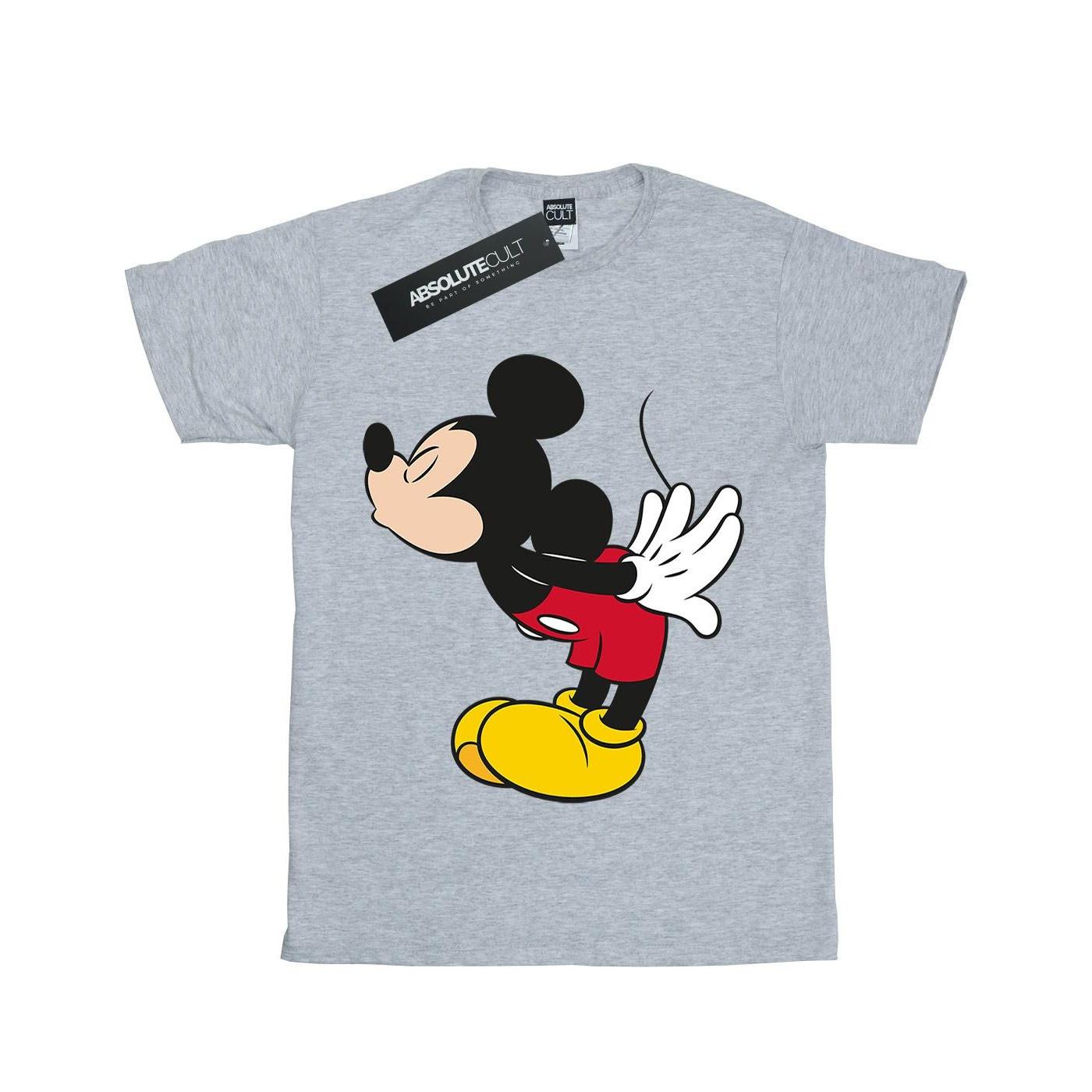 Image of Mickey Mouse Split Kiss Tshirt Unisex Grau 116