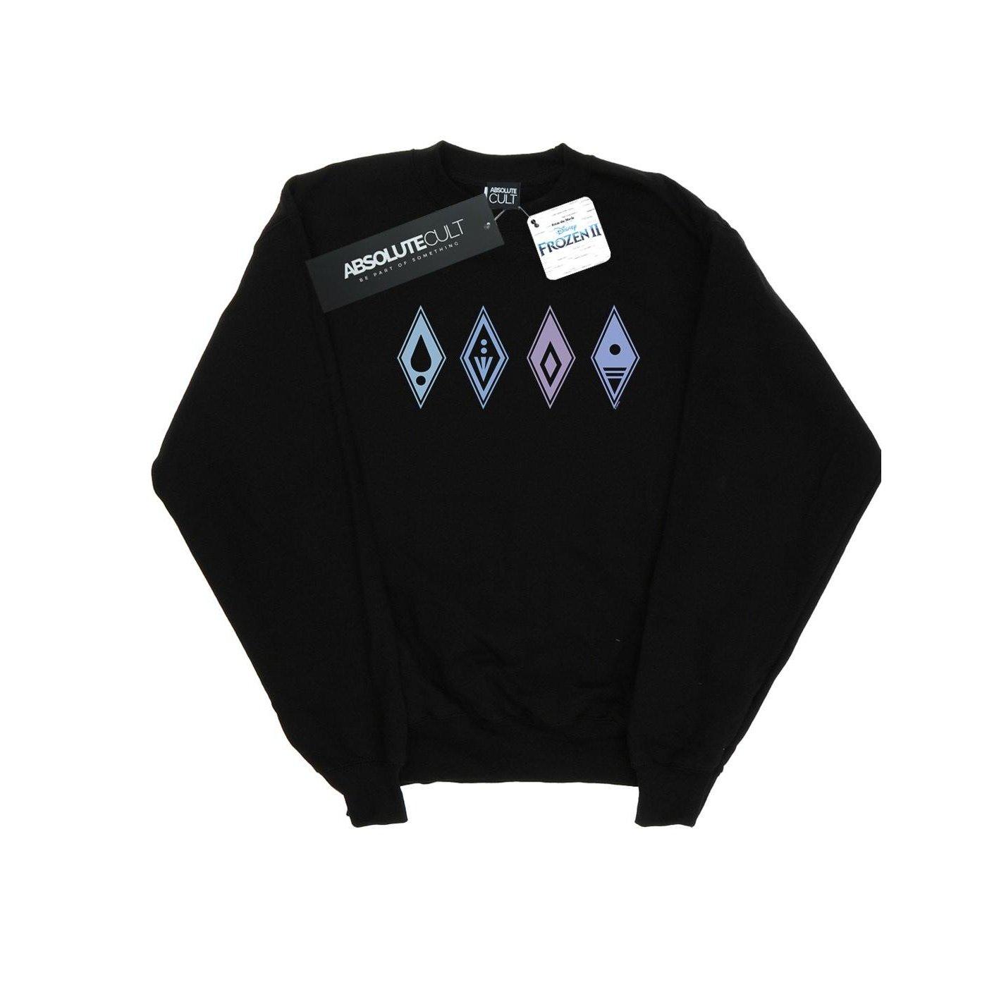 Image of Frozen 2 Elements Symbols Sweatshirt Unisex Schwarz 140/146