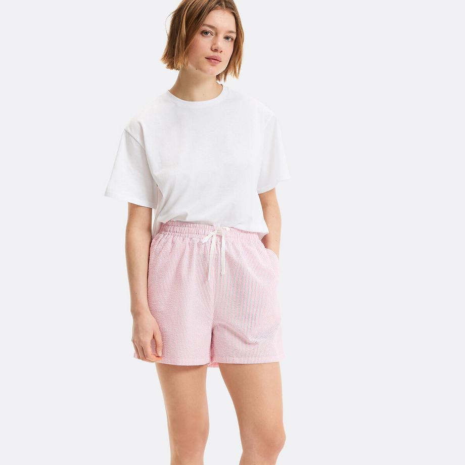 Pyjashort en seersucker rayé