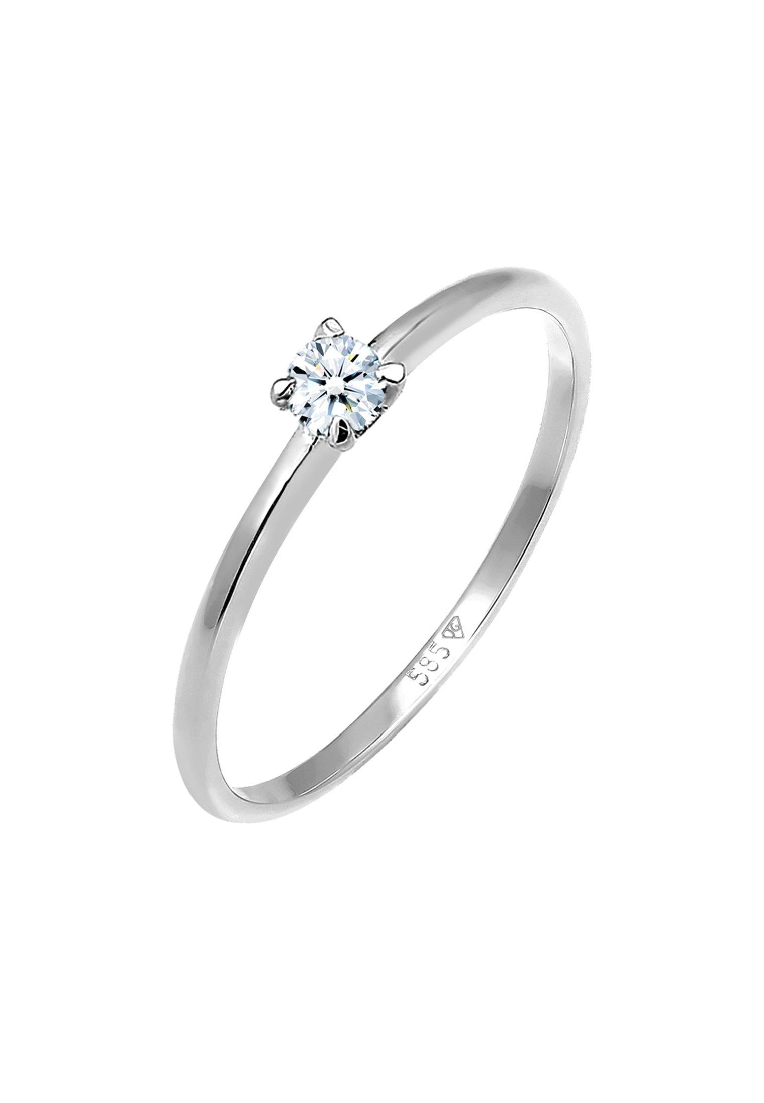 Image of Ring Solitär Verlobung Diamant (0.06 Ct.) Damen Silber 52mm