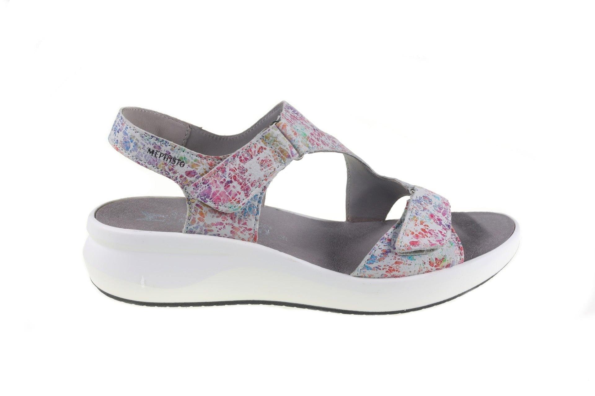 Image of Tiara - Leder Sandale Damen Weiss Bedruckt 37