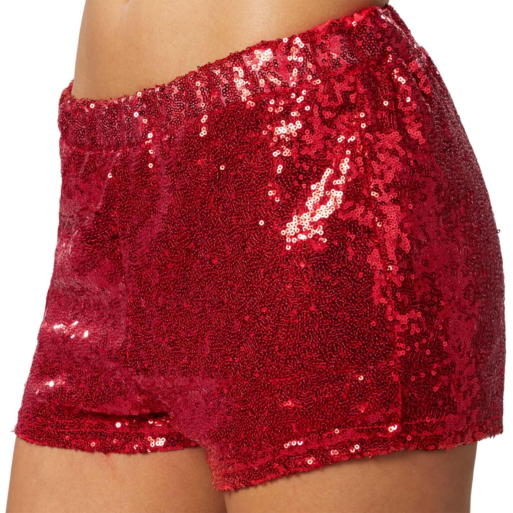 Image of Pailletten-shorts Damen Rot S