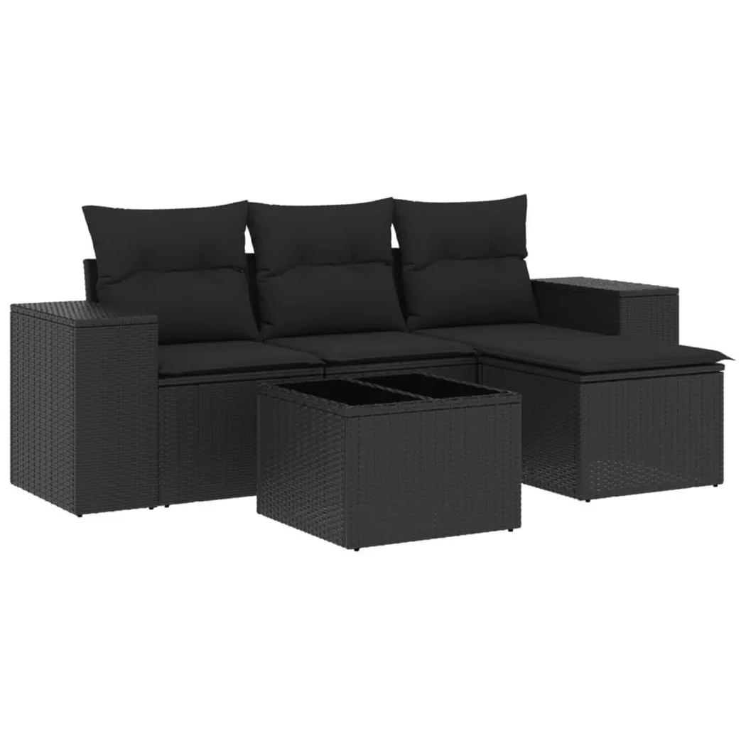 VidaXL - Garten sofagarnitur poly-rattan, One Size, Schwarz