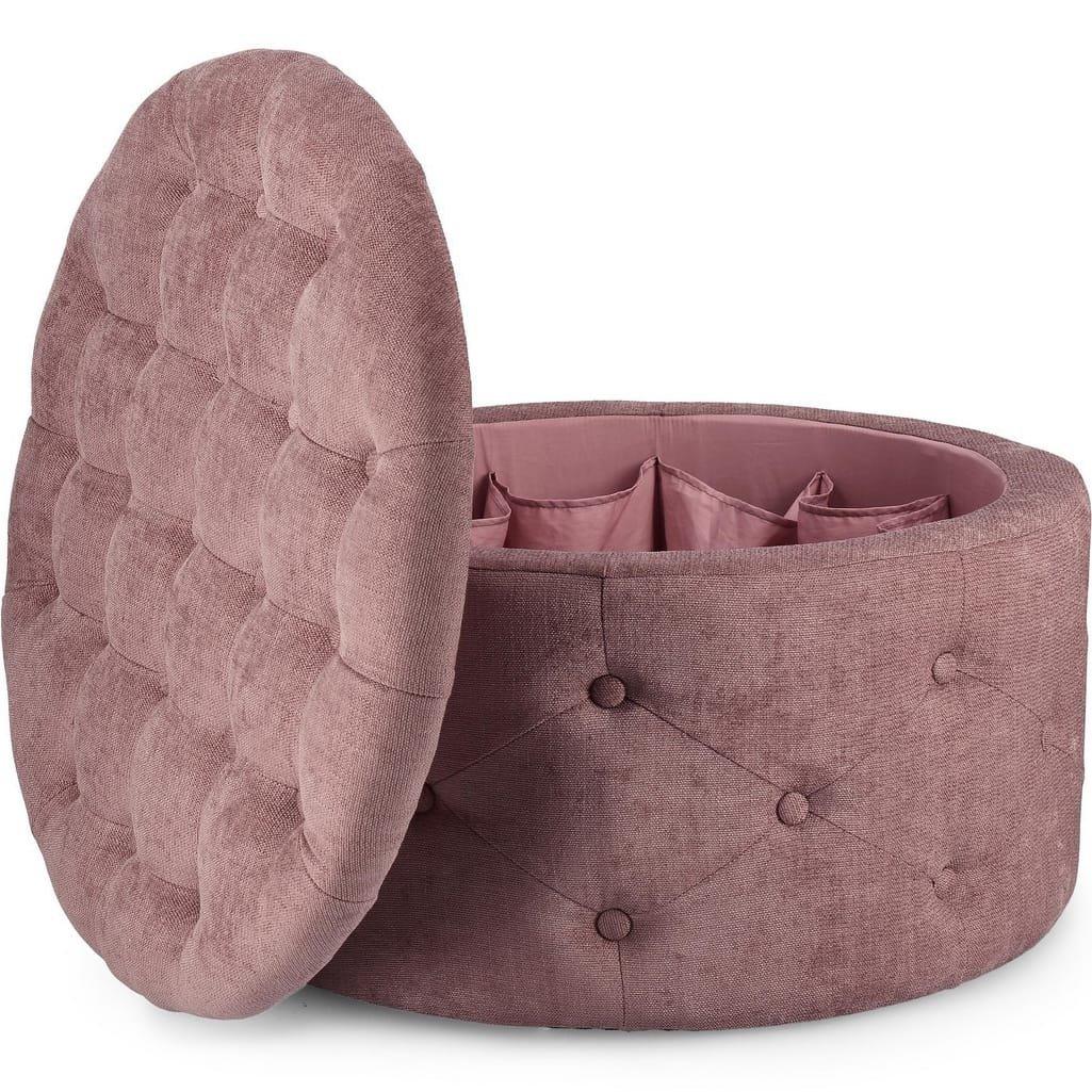 mutoni Pouf Ernestine avec piètement rose foncé  