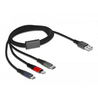 DeLock  87277 câble USB 1 m USB 2.0 USB A Micro-USB B/Lightning/ 30-pin Vert, Noir, Rouge, Bleu 