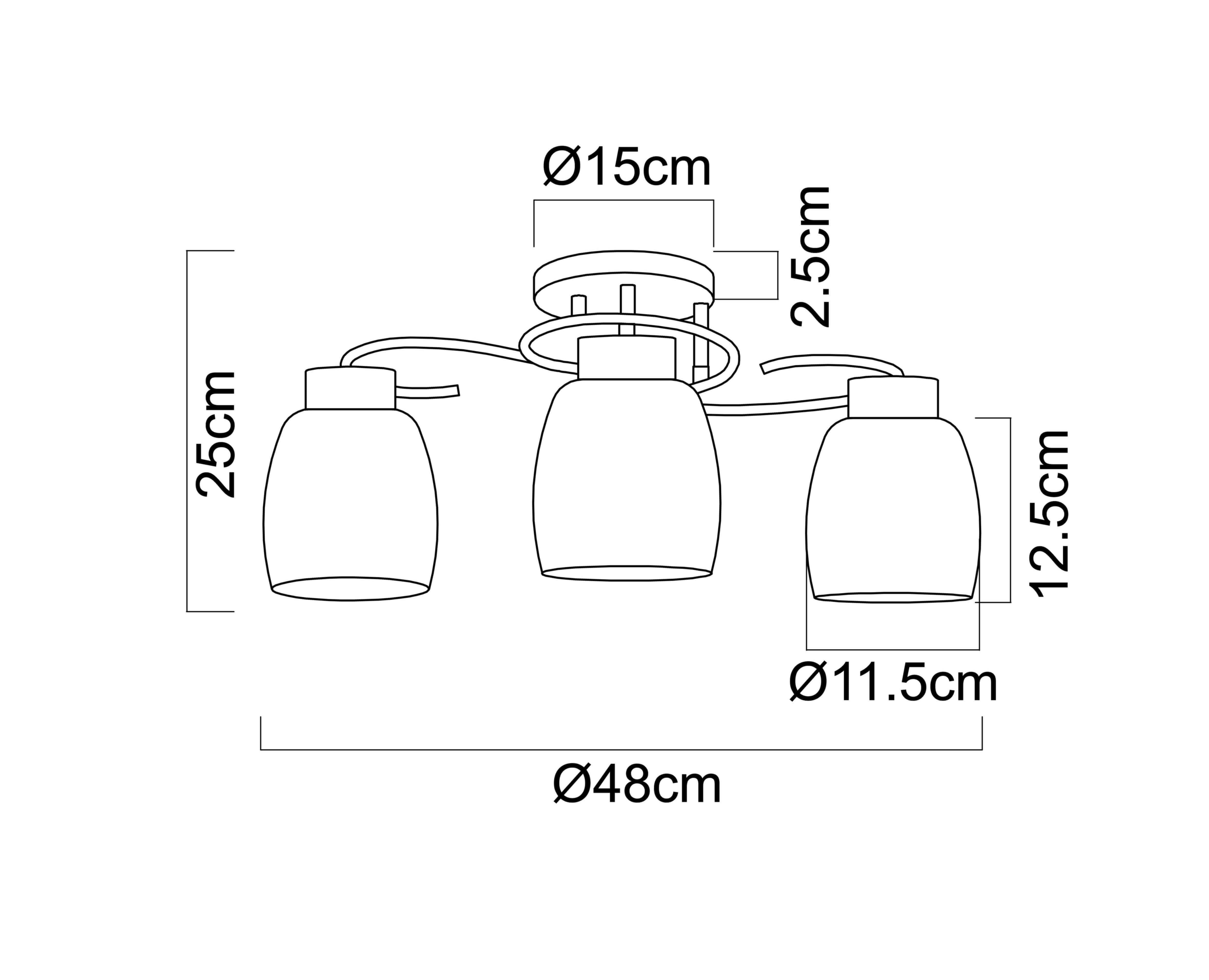 mutoni Plafoniera Pessoa IV 48x48x25  