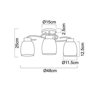 mutoni Plafonnier Pessoa IV 48x48x25  