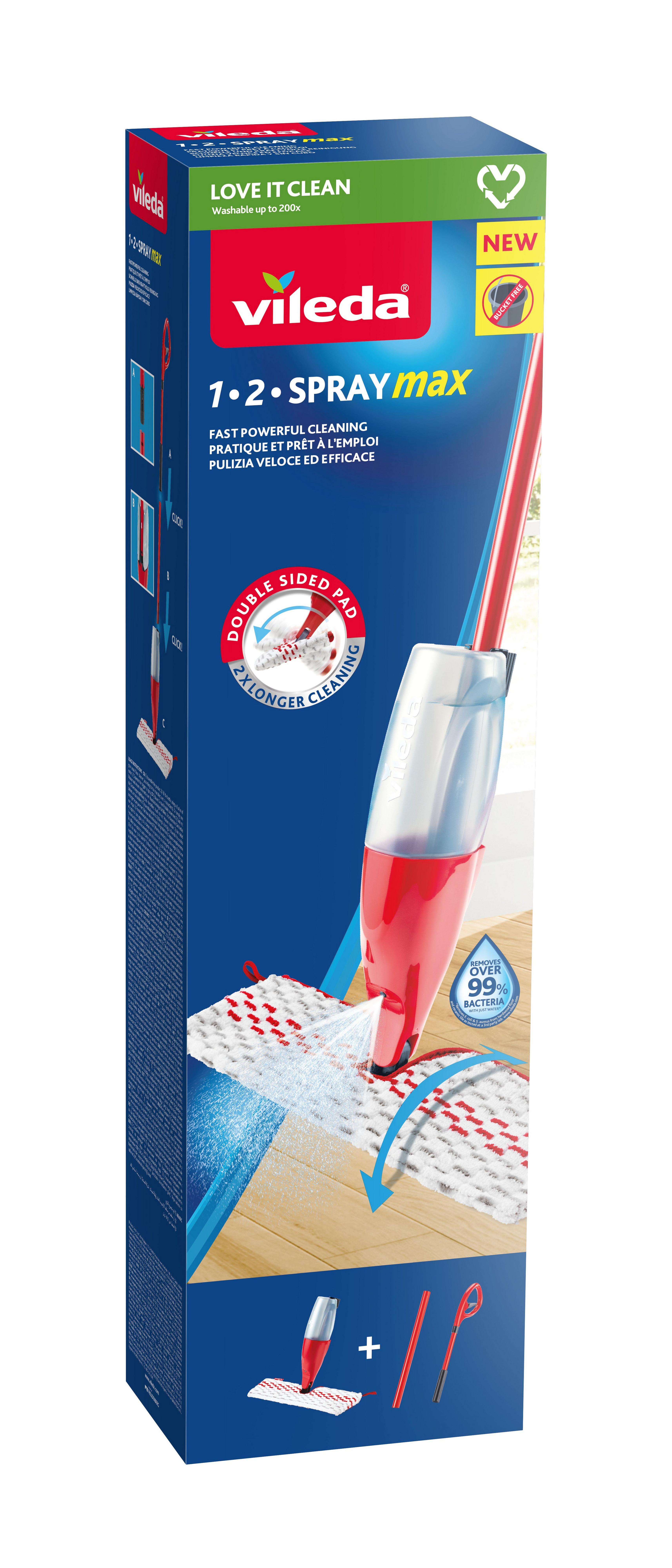 vileda Vileda 1.2 Spray max, Sistema lavapavimenti spray con panno in microfibra  