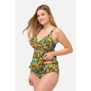 Ulla Popken  Tankini, imprimé abstrait, bonnets souples, matière recyclée 