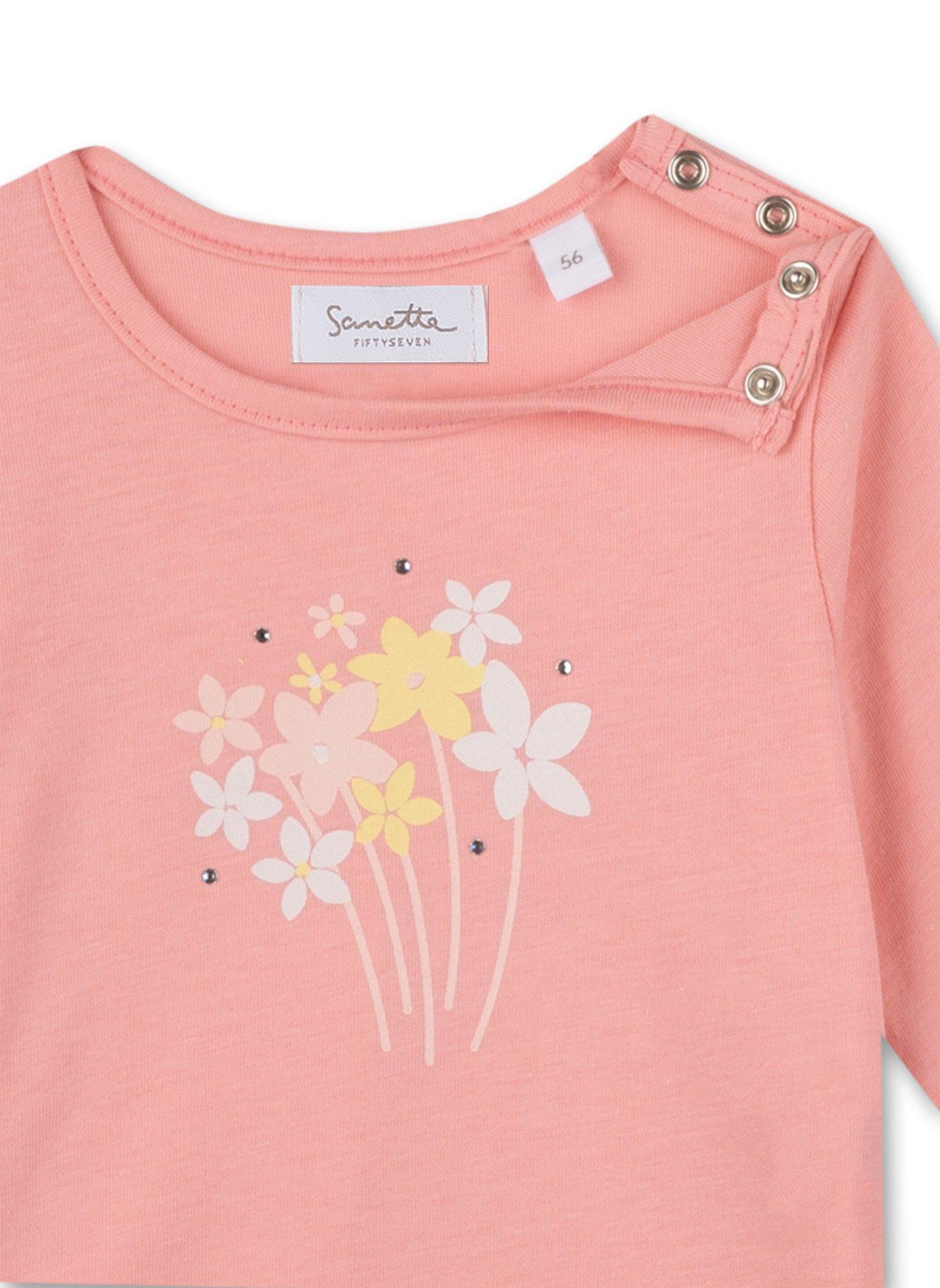 Sanetta Fiftyseven  Baby Mädchen-Shirt langarm Blume rosa 