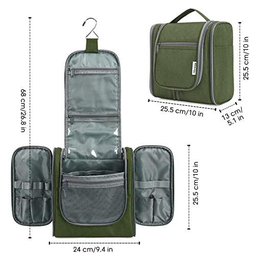 Only-bags.store  Grande trousse de toilette - Grande trousse de toilette suspendue, sac cosmétique - sac de lavage (vert armée (large)) 