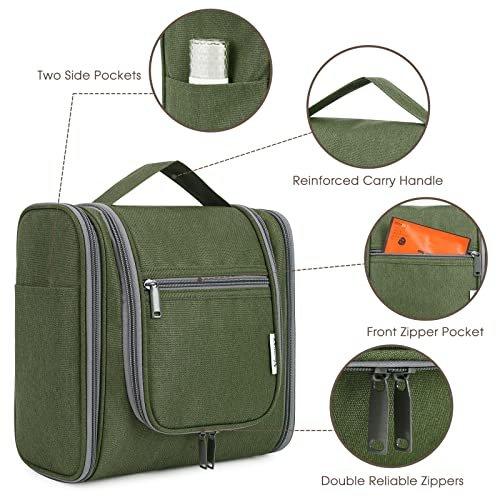 Only-bags.store  Grande trousse de toilette - Grande trousse de toilette suspendue, sac cosmétique - sac de lavage (vert armée (large)) 