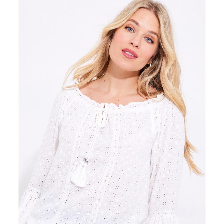 Joe Browns Broderie Spitzen Top mit Quaste  