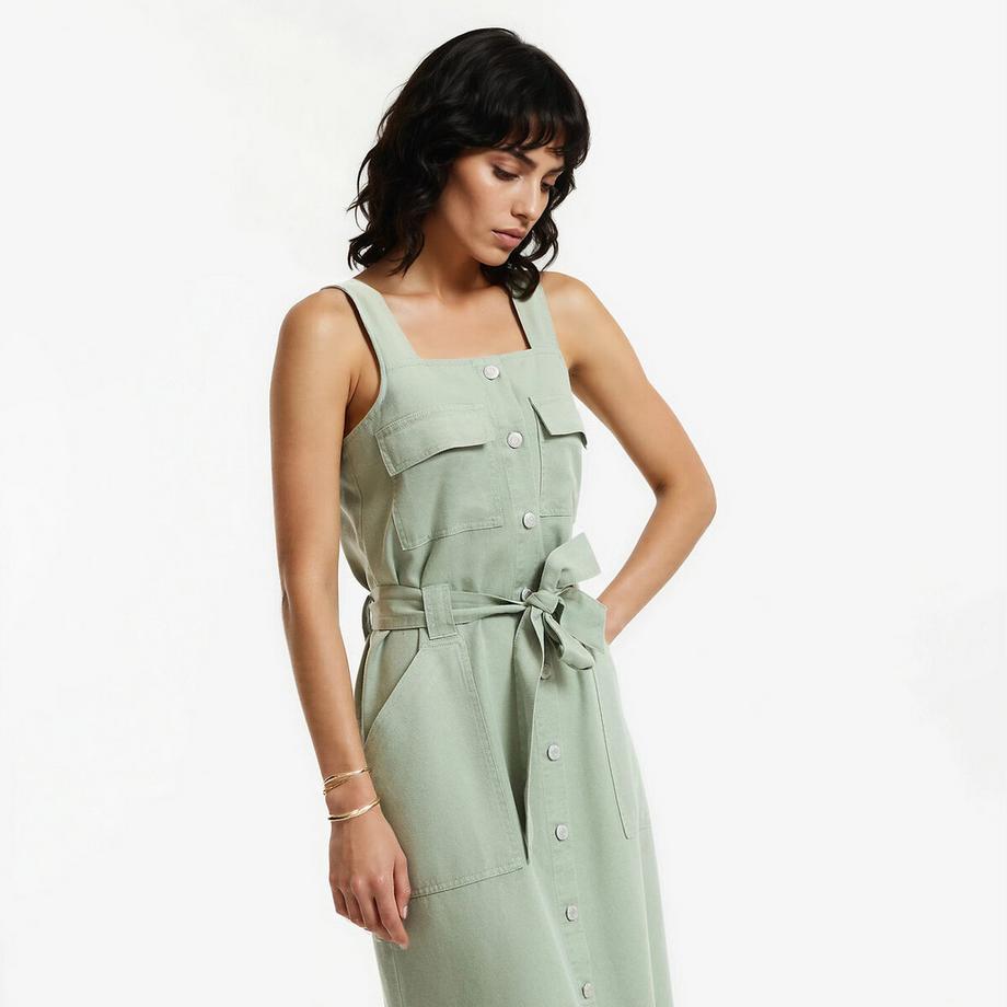 La Redoute Collections Abito Midi Spalline Lyocell Cotone  