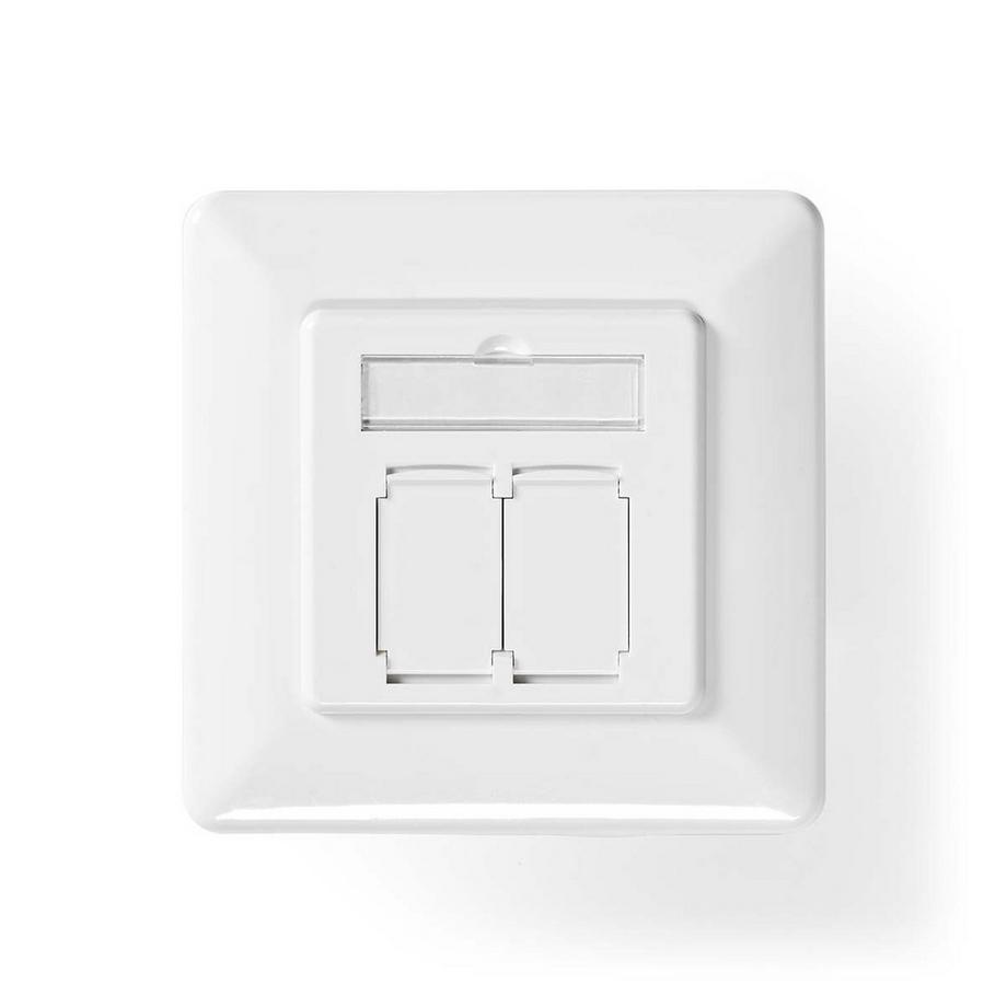 Nedis  Netzwerk-Wanddose | Unterputz | 2-Port-Anschluss/e | CAT7 | Gerade | Buchse | Vergoldet | PVC | Elfenbein | Boxen 