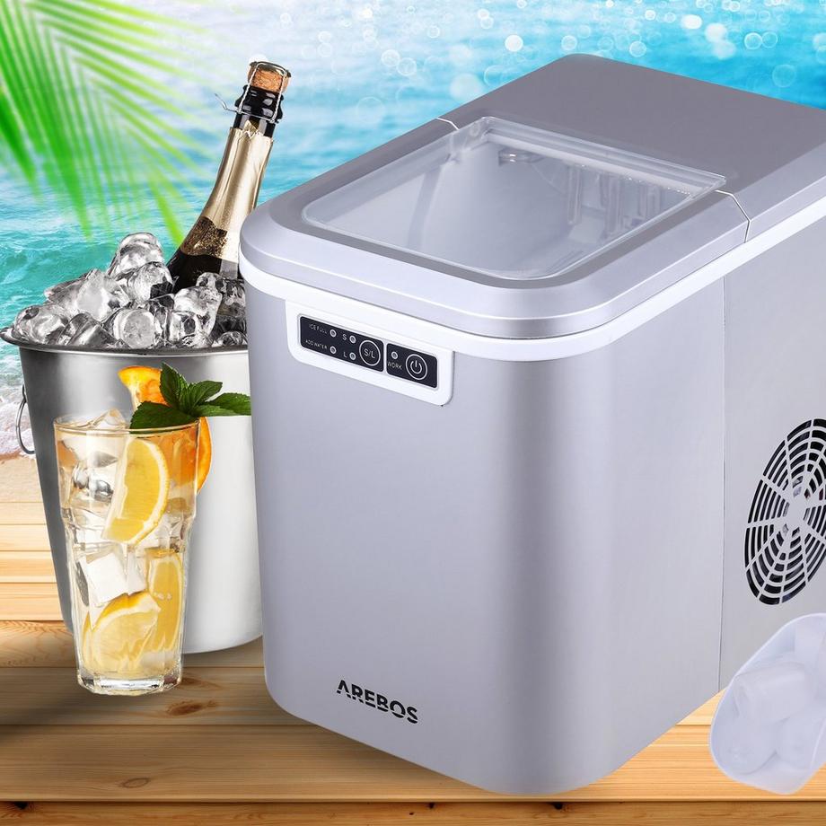 Arebos Eiswürfelmaschine 2,2L Icemaker Eiswürfelbereiter Eismaschine 12 kg in 24h  
