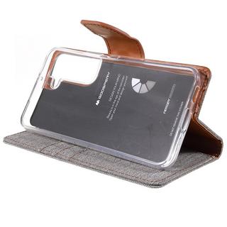 Mercury  Galaxy S22+ - Etui en cuir gris en toile Mercury 