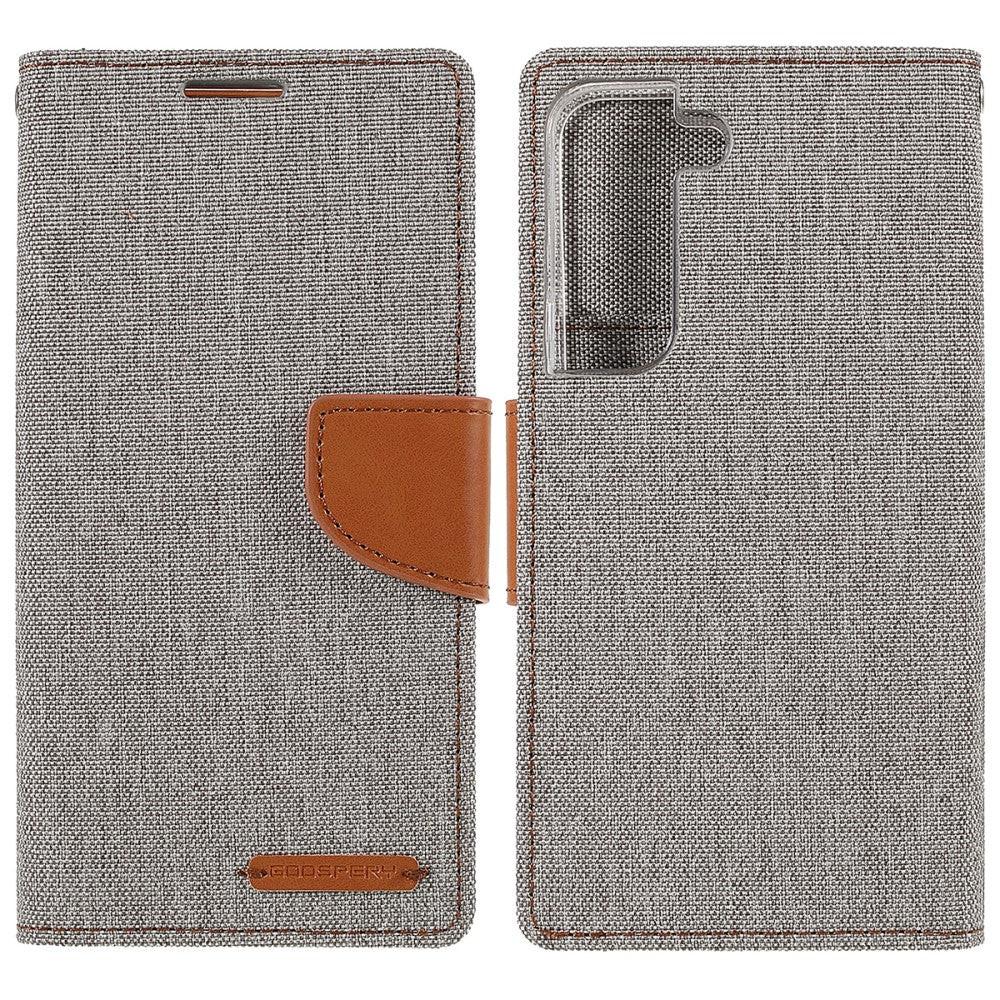 Mercury  Galaxy S22+ - Custodia in pelle Mercury Canvas Fabric Grigio 