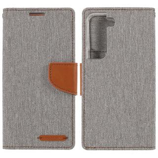 Mercury  Galaxy S22+ - Custodia in pelle Mercury Canvas Fabric Grigio 