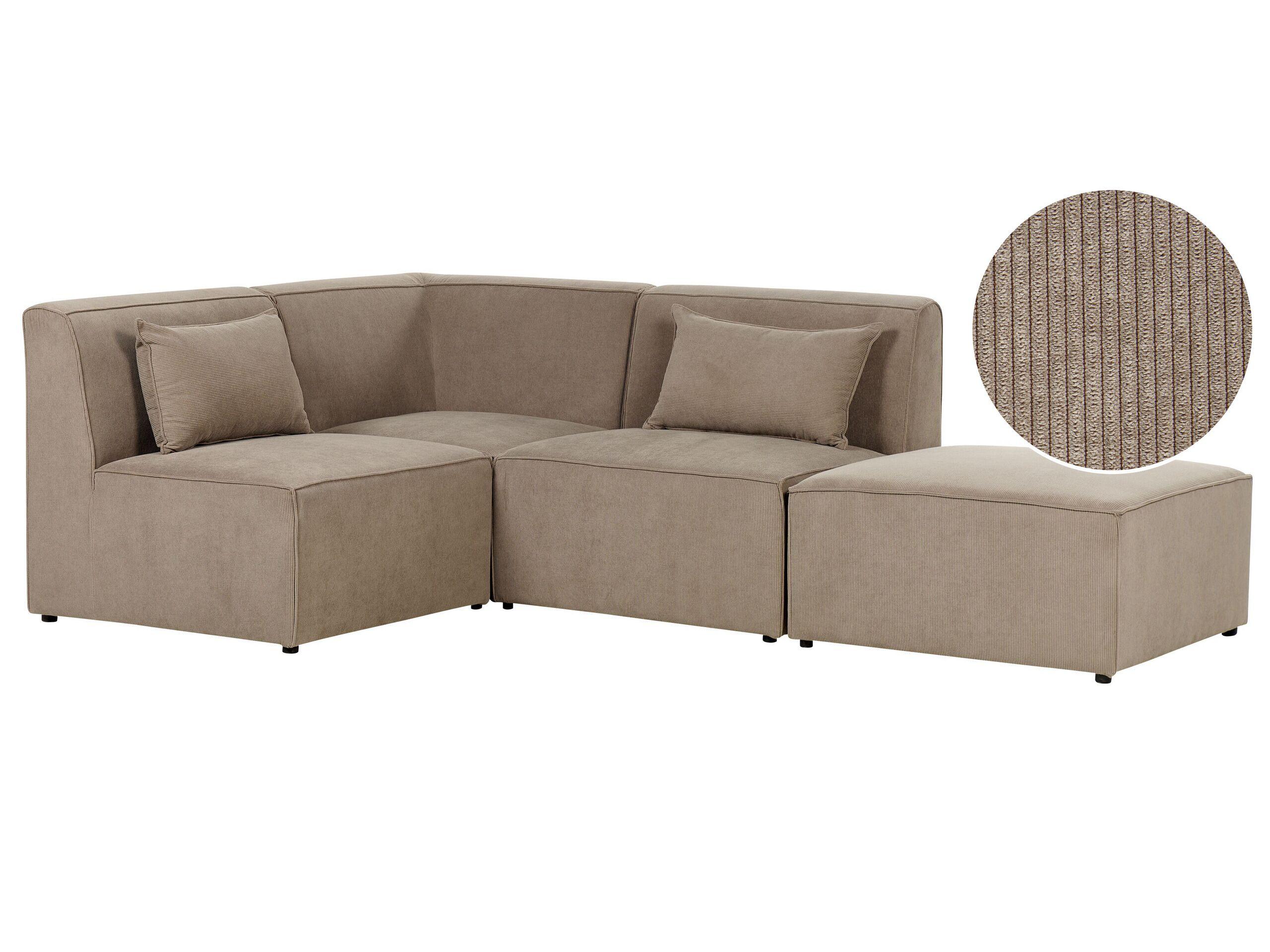 Image of Sofa mit Ottomane aus Cord Modern LEMVIG Sofa mit Ottomane aus Cord Modern LEMVIG