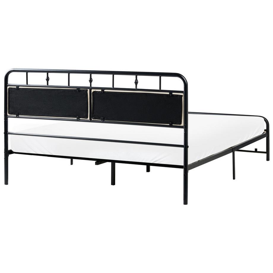 Beliani Lit avec sommier en Métal Traditionnel BREUILLET  