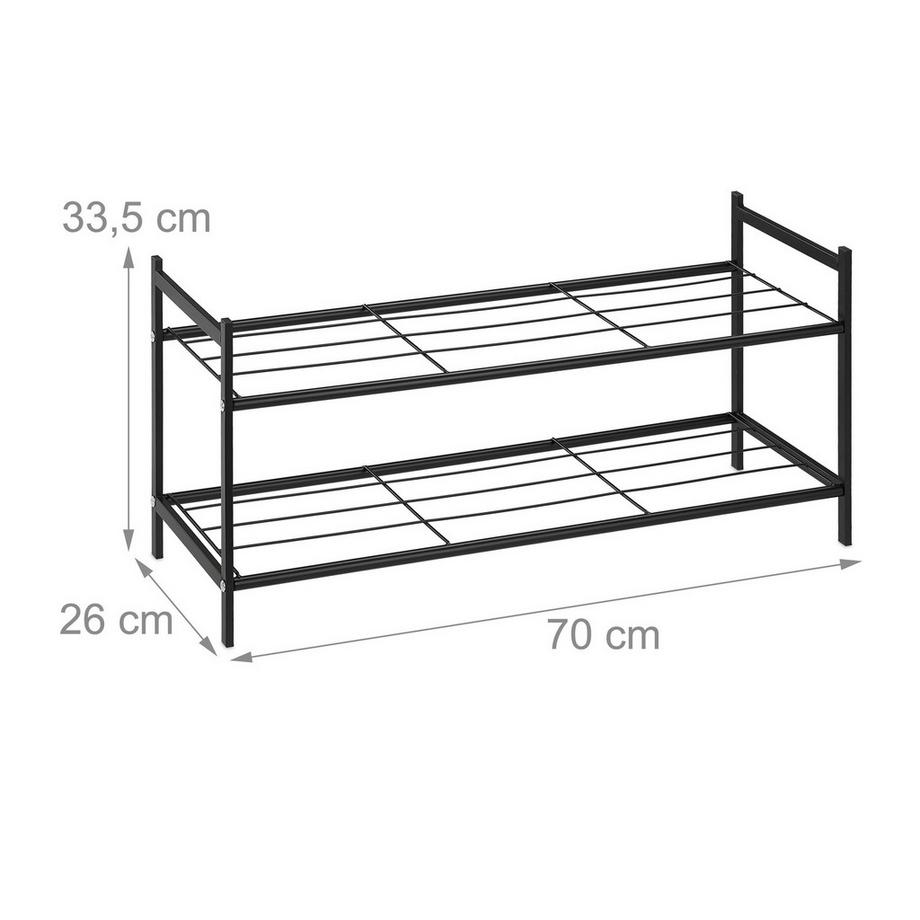B2X Scaffale portascarpe impilabile in metallo  