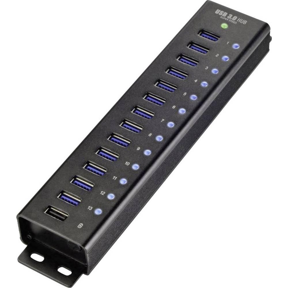 Image of 13 Port USB 3 Aluminium Hub mit Schnellladeport
