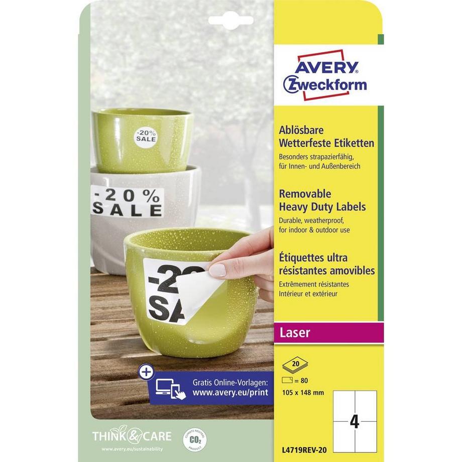 Avery-Zweckform Etiquette plastique  