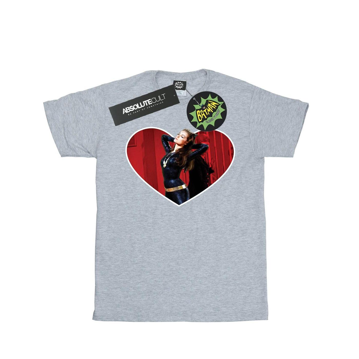 Image of Batman Tv Series Catwoman Heart Tshirt Jungen Grau 128