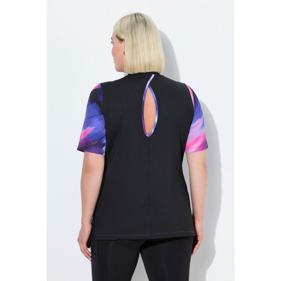 Ulla Popken T-Shirt Rücken Cut Out Rundhals Halbarm Recycelt  