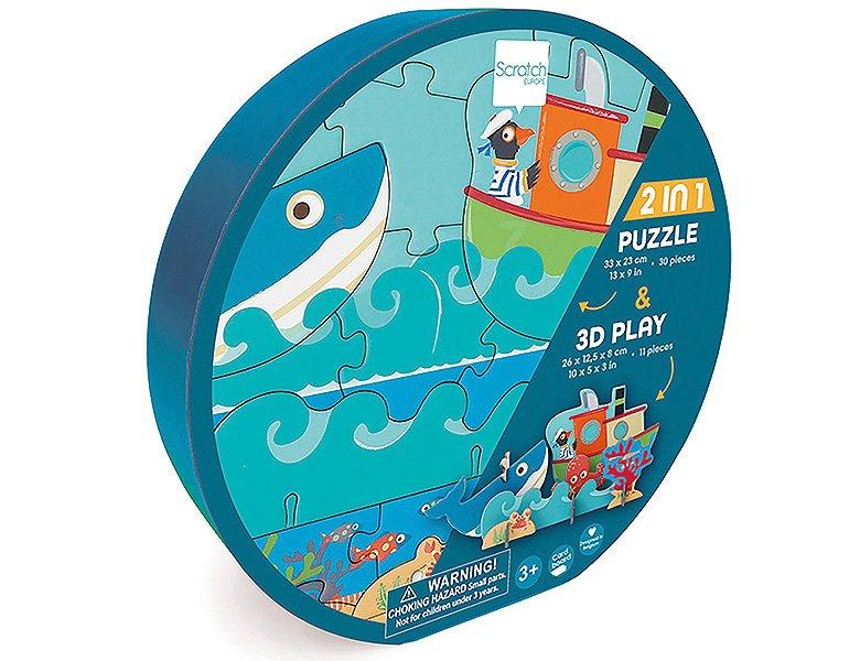 Image of Puzzle 2in1 Spielpuzzle 3D Ozean (30Teile)