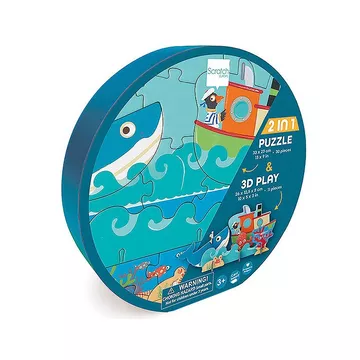 Puzzle 2in1 Spielpuzzle 3D Ozean (30Teile)
